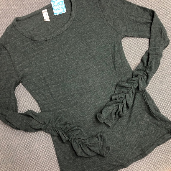 NWT Free People Boundary LongSleeve Green Top S - Picture 5 of 10
